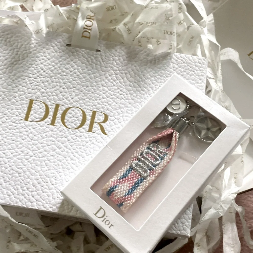 Dior Pink and Blue Key Holder - Picture 1 of 7